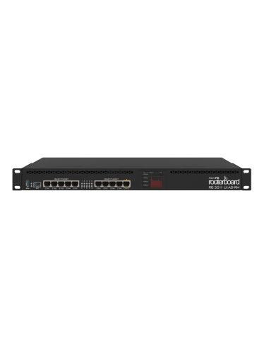 Routerboard 3011uias With Dual Core 1 4ghz Arm Cpu  1gb Ram  10xgbit Lan  1xsfp Port  Routeros L5  1u Raackmount Case  Lcd Pa
