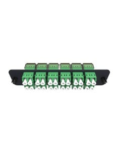Fiber Optic Adapter Plate  24f  12 Lc Duplex Adapters  Singlemode  Green
