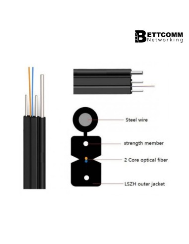 Cable Drop  1fo  G657a2  Lszh (sm) - Anti Flama Mensajero De Acero (bobina 1km)
