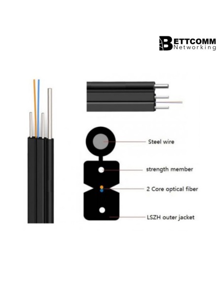 Cable Drop Ftth - Figura 8 - 1 Fo - Con Mensajero De Acero - Lszh - G657a2   2 *0 45mm  1 0mm  Od:2 0*5 0mm