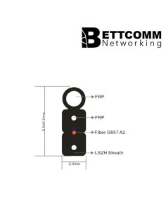 Cable Drop Ftth   2fo  Lszh  Dialectrico - Alte Resistencia A La Traccion  Temperaturas Extremas (bobina 1km)