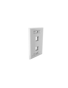 Faceplate Plano 2p - Glossy - Blanco (4x2)