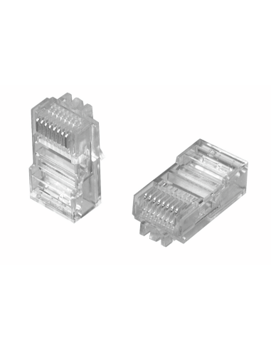 Modular Plug Rj45 8/8 Solid Wire Cat 5 And 3  8-position Plug (mp-88u-f-1) - Diametro Cable Plano Max 2.54x8.89 Mm