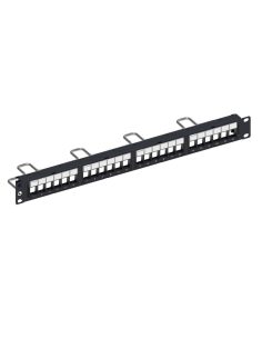 Panel Descargado Recto 24 Ports Blindado 6a