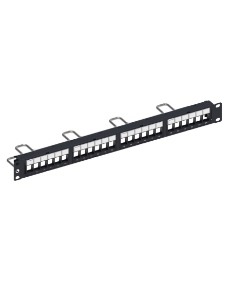 Panel Descargado Recto 24 Ports Blindado 6a