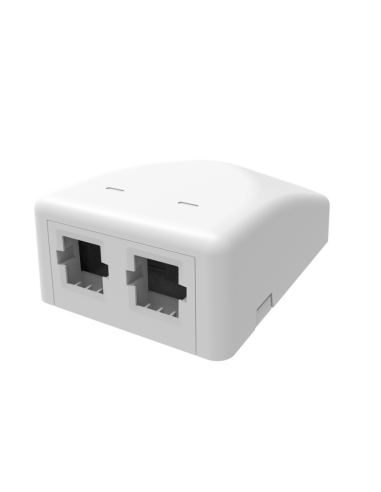 Roseta 2 Puertos Color Blanca - Apta Para Jacks Cat6a