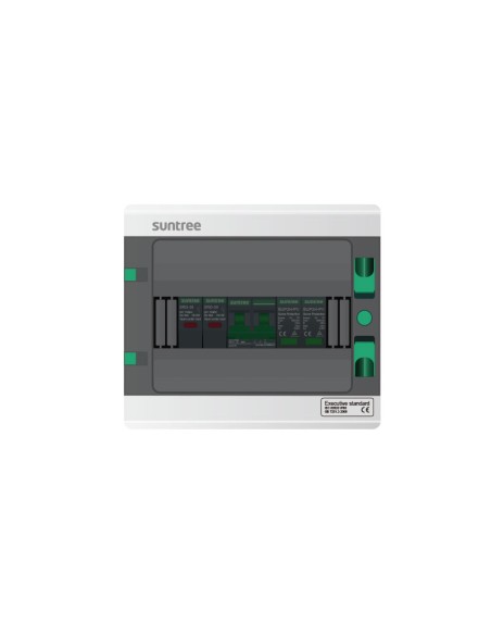 Caja De Combinacion Vdc  1 Entrada - 1 Salida  1000vcc 20a Ip65  Con Conectores Mc4  Fus  Int Y Spd
