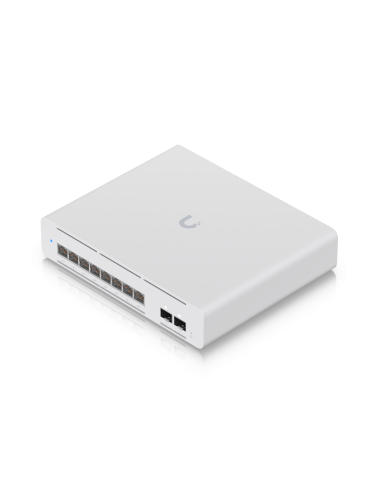 Compact Desktop-wall-mountable  Professional-grade 8-port  Layer 3 Etherlighting™ Poe++ Switch With -8- 10 Gbe And -2- 10g