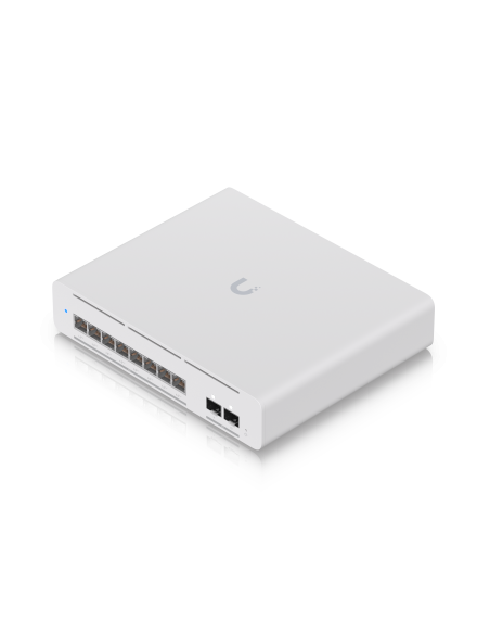 Compact Desktop-wall-mountable  Professional-grade 8-port  Layer 3 Etherlighting™ Poe++ Switch With -8- 10 Gbe And -2- 10g